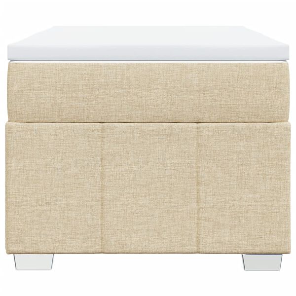 vidaXL Lova su spyruoklėmis ir čiužiniu, kreminė, 90x200 cm, audinys