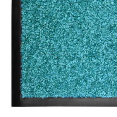 vidaXL Durų kilimėlis, žydros spalvos, 60x180cm, plaunamas