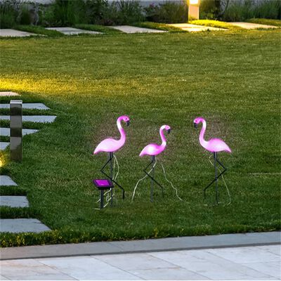 HI Saulės energija įkraunamas LED sodo papuošimas Flamingo, 3vnt.