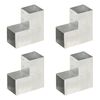 vidaXL Stulpų sujungimai, 4vnt., 101x101mm, metalas, L formos