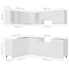vidaXL Virtuvės spintelių komplektas, Lyon, 11d., baltos spalvos