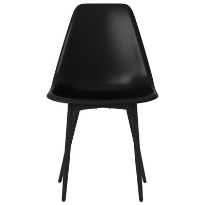 vidaXL Valgomojo kėdės, 4vnt., juodos spalvos, PP