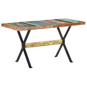 vidaXL Valgomojo stalas, 140x70x76cm, perdirbtos medienos masyvas