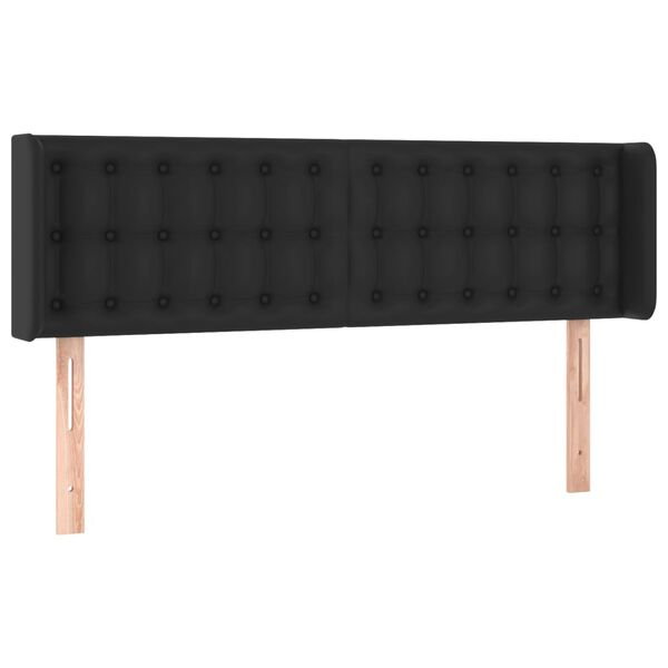 vidaXL Galvūgalis su auselėmis, juodos,147x16x78/88cm, dirbtinė oda