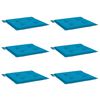 vidaXL Sodo kėdės pagalvėlės, 6vnt., mėlynos, 40x40x4cm, audinys