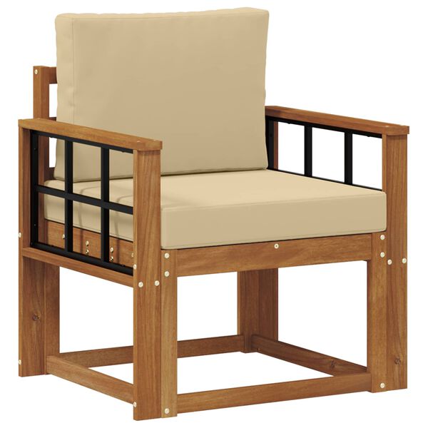 vidaXL Lauko sofa Tvirta akacijos mediena ir poliesteris Natūrali