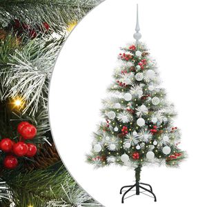 vidaXL Dirbtinė Kalėdų eglutė Žalia ir balta 120 cm