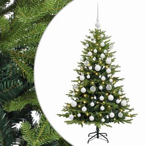 vidaXL Dirbtinė Kalėdų eglutė su burbulais 120 cm 150 LED &Scaron;ilta balta