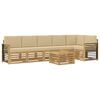 vidaXL Lauko sofos komplektas 7 pcs Balta ir kreminė 59 x 59 x 37 cm