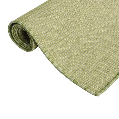 vidaXL Lauko kilimėlis, žalios spalvos, 160x230cm, plokščio pynimo