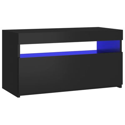 vidaXL Televizoriaus spintelė su LED apšvietimu, juoda, 75x35x40cm