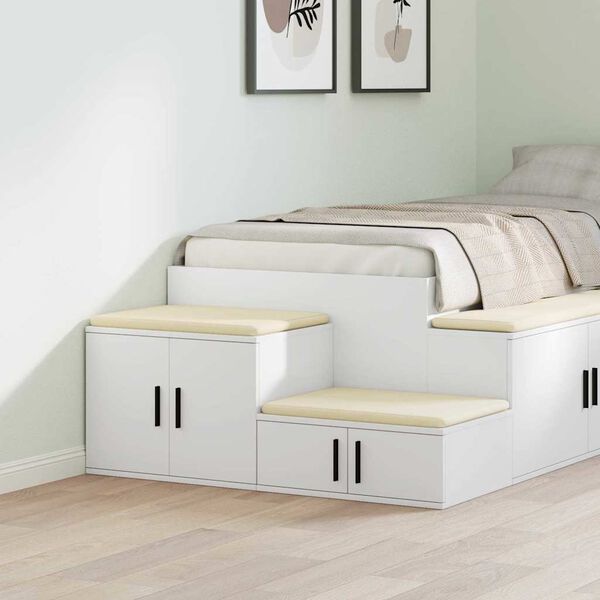 vidaXL Oppbevaringsskap 2 pcs Balta 108 x 41 x 40 cm Apdirbta mediena