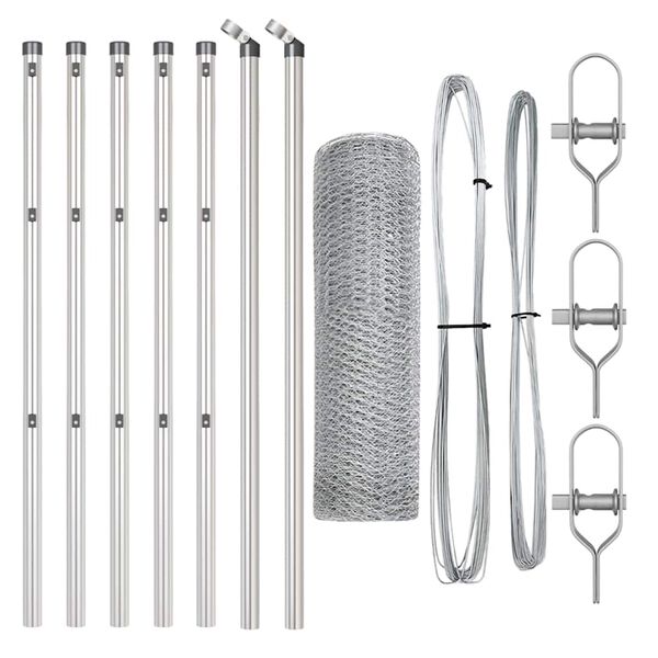 vidaXL Tvorelės stulpas Sidabro 10 x 0,5 m (13 mm tinklelis) Plienas