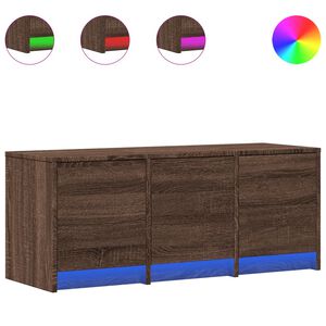 vidaXL Televizoriaus spintelė su LED, ruda ąžuolo, 97x34x40cm, mediena