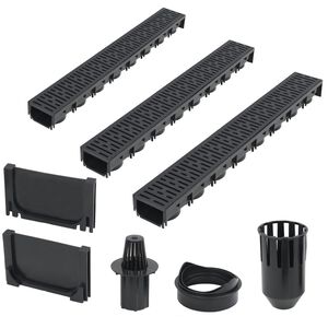 vidaXL Drenažo latakai, 3vnt., plastikas, 3m