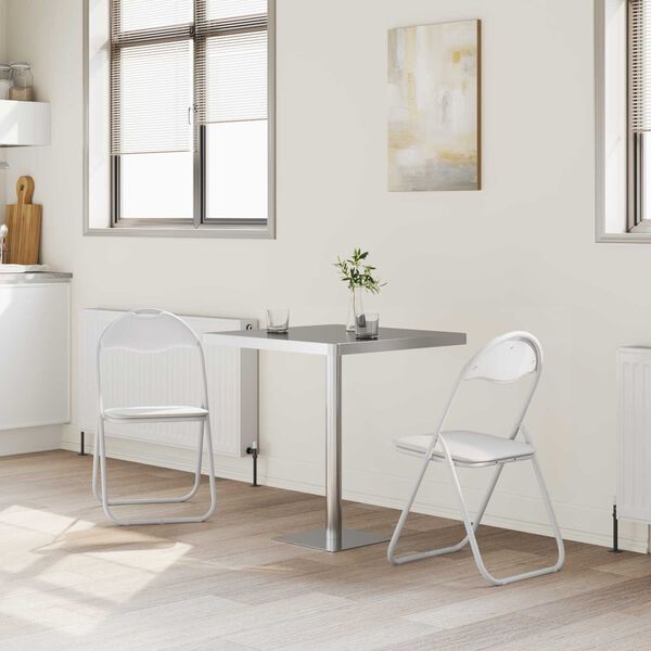 vidaXL Sulankstoma kėdė 2 pcs Balta ir pilka 48 x 43,5 x 81 cm
