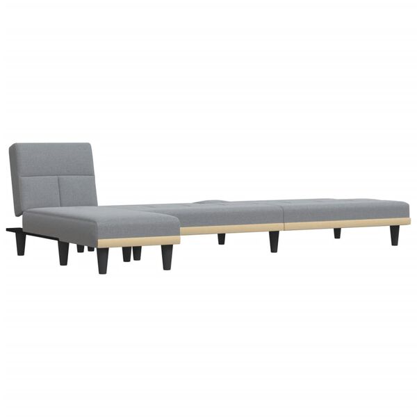 vidaXL L formos sofa-lova, &scaron;viesiai pilka, 255x140x70cm, audinys