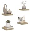 vidaXL Pakabinamos lentynos, 4vnt., ąžuolo, 23x23,5x3,8cm, MDF