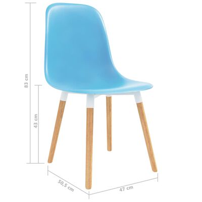 vidaXL Valgomojo kėdės, 4 vnt., mėlynos spalvos, plastikas
