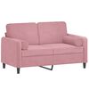 vidaXL Dvivietė sofa su pagalvėlėmis, rožinės spalvos, 120cm, aksomas