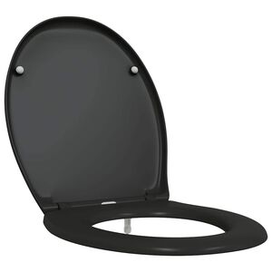 vidaXL Tualeto sėdynė Juoda 47 x 37 x 4 cm Duroplastas