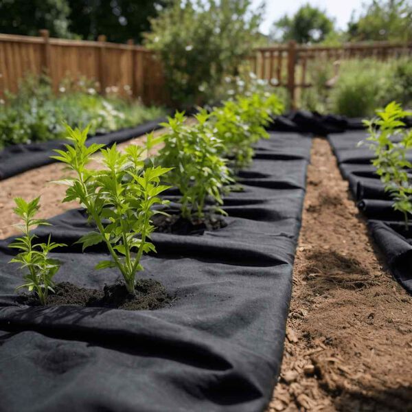 vidaXL Membrana su geotekstile, juoda, 1x50m, poliesterio pluoštas