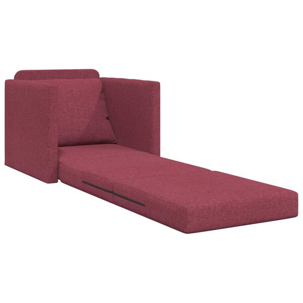 vidaXL Sofa lova 60cm Vyno raudona audinys