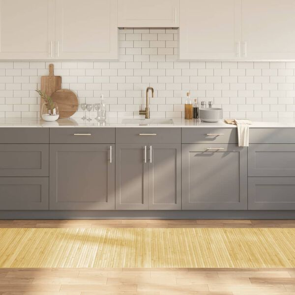 vidaXL Kilimas, &scaron;viesus natūralus, 80x400cm, bambukas, stačiakampis