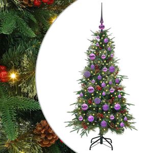 vidaXL Dirbtinė Sulankstoma Kalėdų Eglutė Žalia 120 cm PE ir PVC