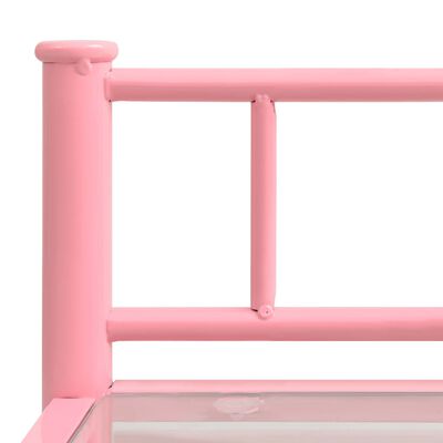 vidaXL Spintelė, rožinė/skaidri, 45x34,5x60,5cm, metalas ir stiklas