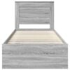 vidaXL Lovos rėmas Pilkas Sonoma 100 x 200 cm Kietos pu&scaron;ies mediena