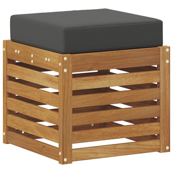 vidaXL Sėdima suolelis su pagalve 2 Vienetas Natūralus ir antracitas