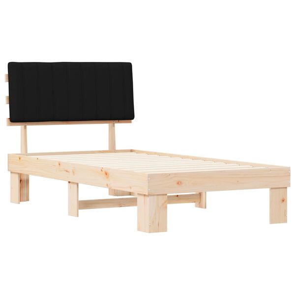 vidaXL Lovo rėmas su apmu&scaron;tu galvūgaliu Juoda 100 x 200 cm