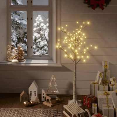 vidaXL Kalėdinis medis, 1,2m, su 120 šiltų baltų LED lempučių