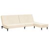 vidaXL Dvivietė sofa-lova su pakoja, kreminės spalvos, aksomas