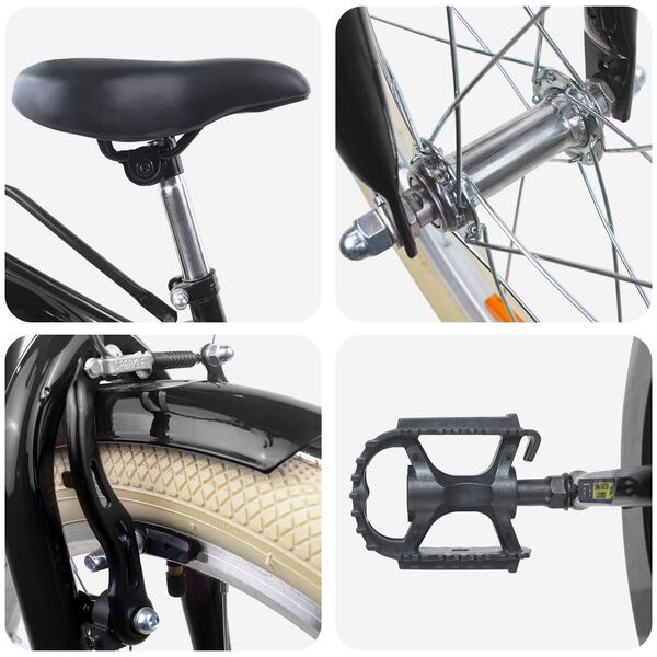 vidaXL Vaikų Dviratis 20 Colių 6-11 metų amžiaus Juoda