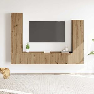 vidaXL 4 dalių sieninis televizoriaus spintelės komplektas Artisan Oak