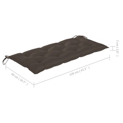 vidaXL Sodo suoliukas su pagalvėle, 120cm, akacijos medienos masyvas