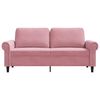 vidaXL Dvivietė sofa, rožinės spalvos, 140cm, aksomas