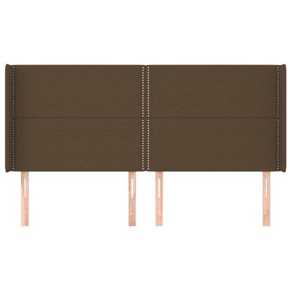 vidaXL Galvūgalis su auselėmis, tamsiai rudos,203x16x118/128cm,audinys