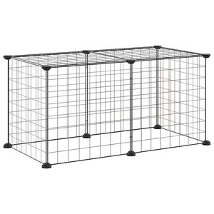 vidaXL Augintinių narvas, 8 segmentai, juodas, 70x35x35cm, plienas