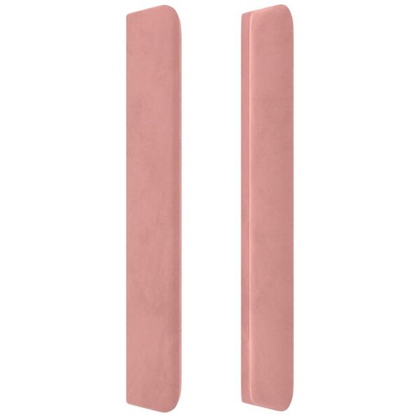 vidaXL Galvūgalis su auselėmis, rožinis, 147x16x118/128cm, aksomas