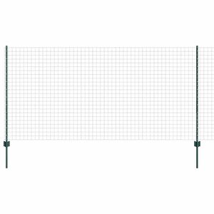 vidaXL Euro tvoros su stulpu 25 x 1,2 m PVC dengtas plienas Žalia
