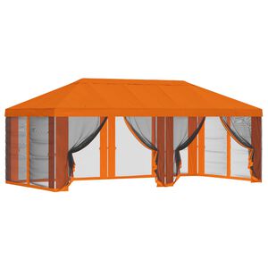 vidaXL Pavėsinės dengti su &scaron;oninėmis sienelėmis 6 x 3 m Oranžinė