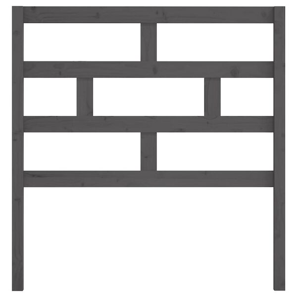 vidaXL Lovos galvūgalis, pilkas, 106x4x100cm, pušies medienos masyvas