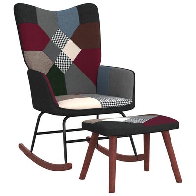 vidaXL Supama kėdė su pakoja, audinys, skiautinio dizaino