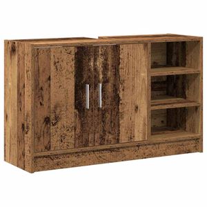 vidaXL Vonios spintelė su lentyna Senovinis medis 90 x 29 x 55 cm