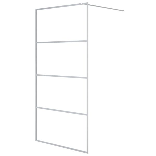 vidaXL Du&scaron;o sienelė, sidabrinė, 100x195cm, ESG stiklas, skaidri