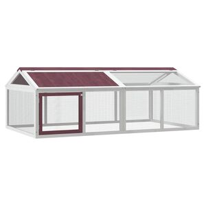 vidaXL Aptvaras, moka, 200x112,5x74cm, pu&scaron;ies medienos masyvas