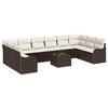vidaXL Sodo Sofų Rinkinys Ruda 55 x 55 x 37 cm poliratanas